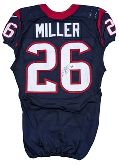 2016 Lamar Miller Game Used & Signed Houston Texans Home Jersey Used on 10/16/2016 (NFL-PSA/DNA)